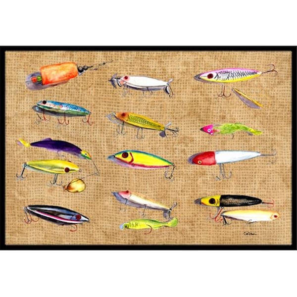 Carolines Treasures Carolines Treasures 8796JMAT 24 x 36 In. Fishing Lures Indoor or Outdoor Mat 8796JMAT - main